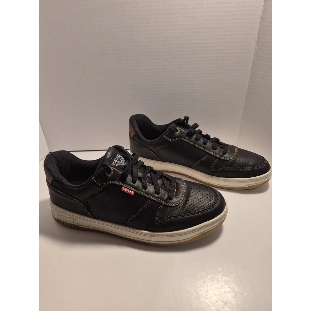 Levi's Men's Munro Faux-Leather Sneakers Black‎ Size 10M LV706728 Low Top Retro